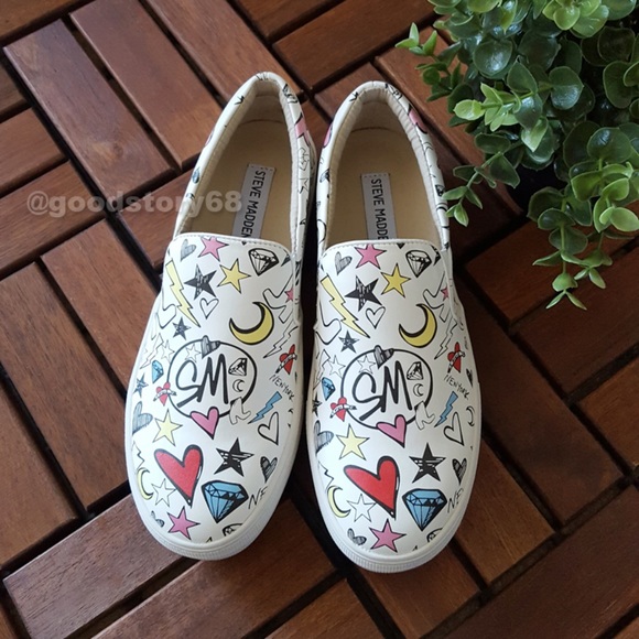 Steve Madden Gillian White Multi Sneakers - Picture 2 of 8